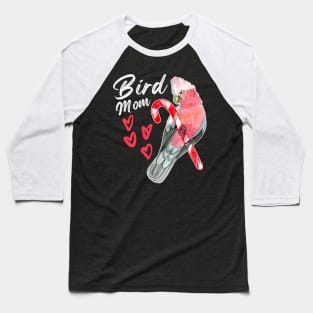 Parrot Bird Mom - Galah Cockatoo Watercolor Baseball T-Shirt